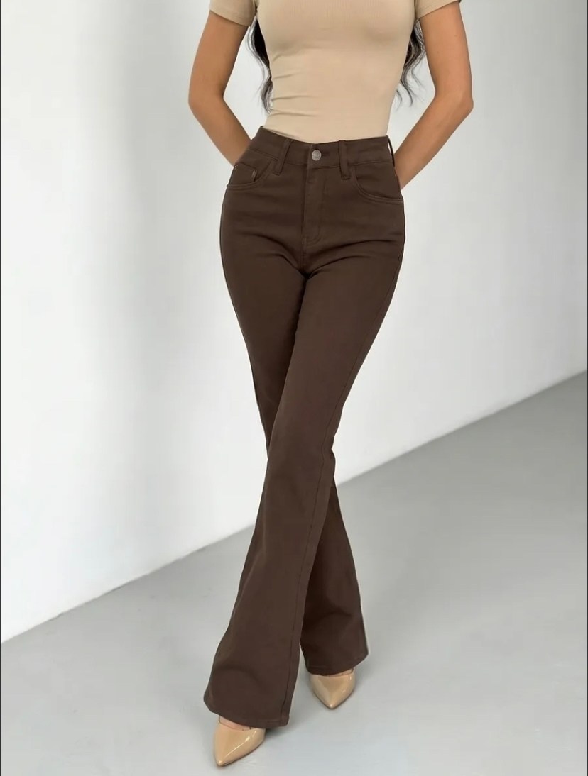 коричневые джинсы клеш женские,джинсы клеш женские,коричневые джинсы,женские джинсы коричневые джинсовые расклешенные брюки,женские джинсы