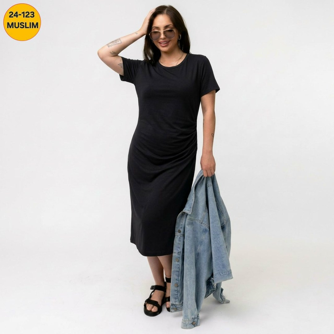 платье женской,женское платье футболка,трикотажное платье,платье черное,черное платье миди