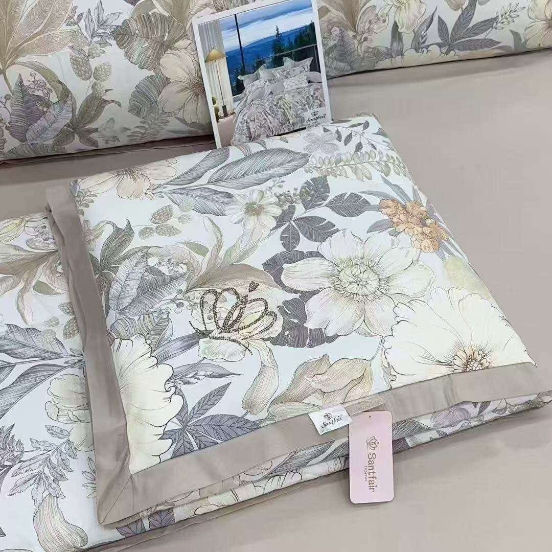 комплект постельного белья с готовыми одеялами,комплект постельного белья с одеялом santfair,постельное белье ,семейный комплект постельного белья с готовым,постельного белья