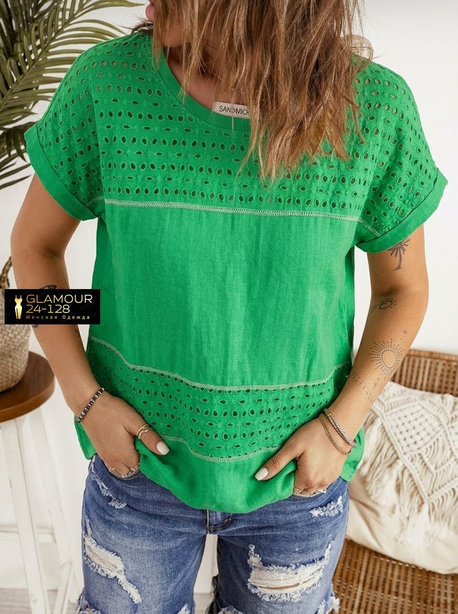 блузка с круглым вырезом,летняя блузка,блуза с короткими рукавами,блузка вязаная,блузка модная