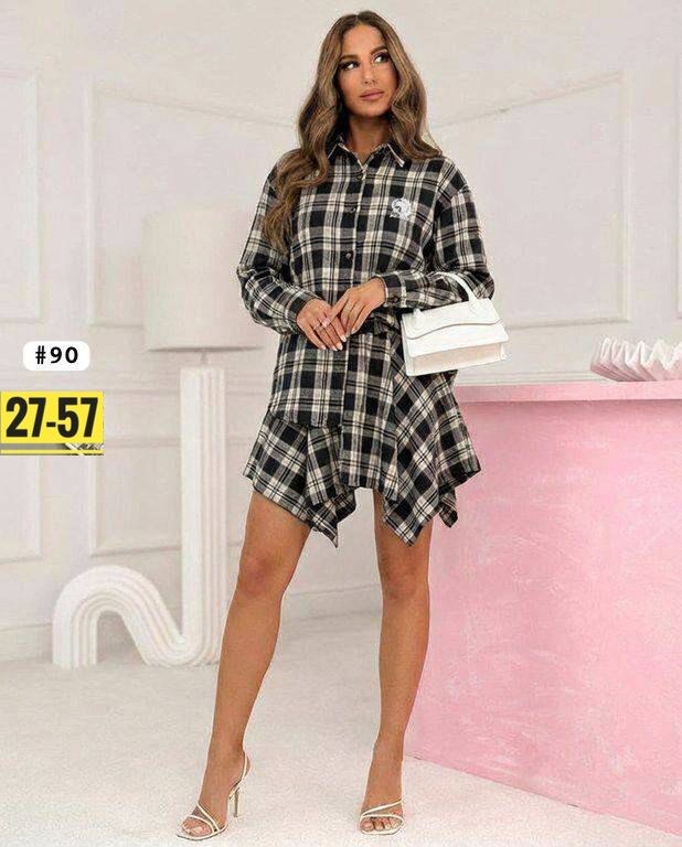 костюм с юбкой и рубашкой,костюм с юбкой в клетку,костюм с рубашкой и юбкой в клетку,костюм в клетку,платье рубашка в клетку