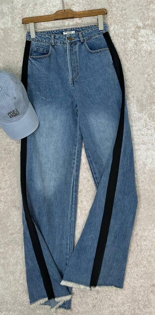 джинсы комбинированные,широкие джинсы,широкие джинсы женские,джинсы модные,джинсовые широкие брюки