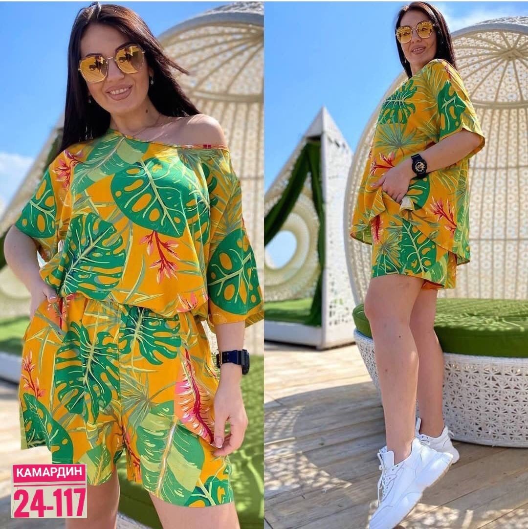 женский костюм летний,летние костюмы,женские комбинезоны,женские костюмы,комбинезон с принтом