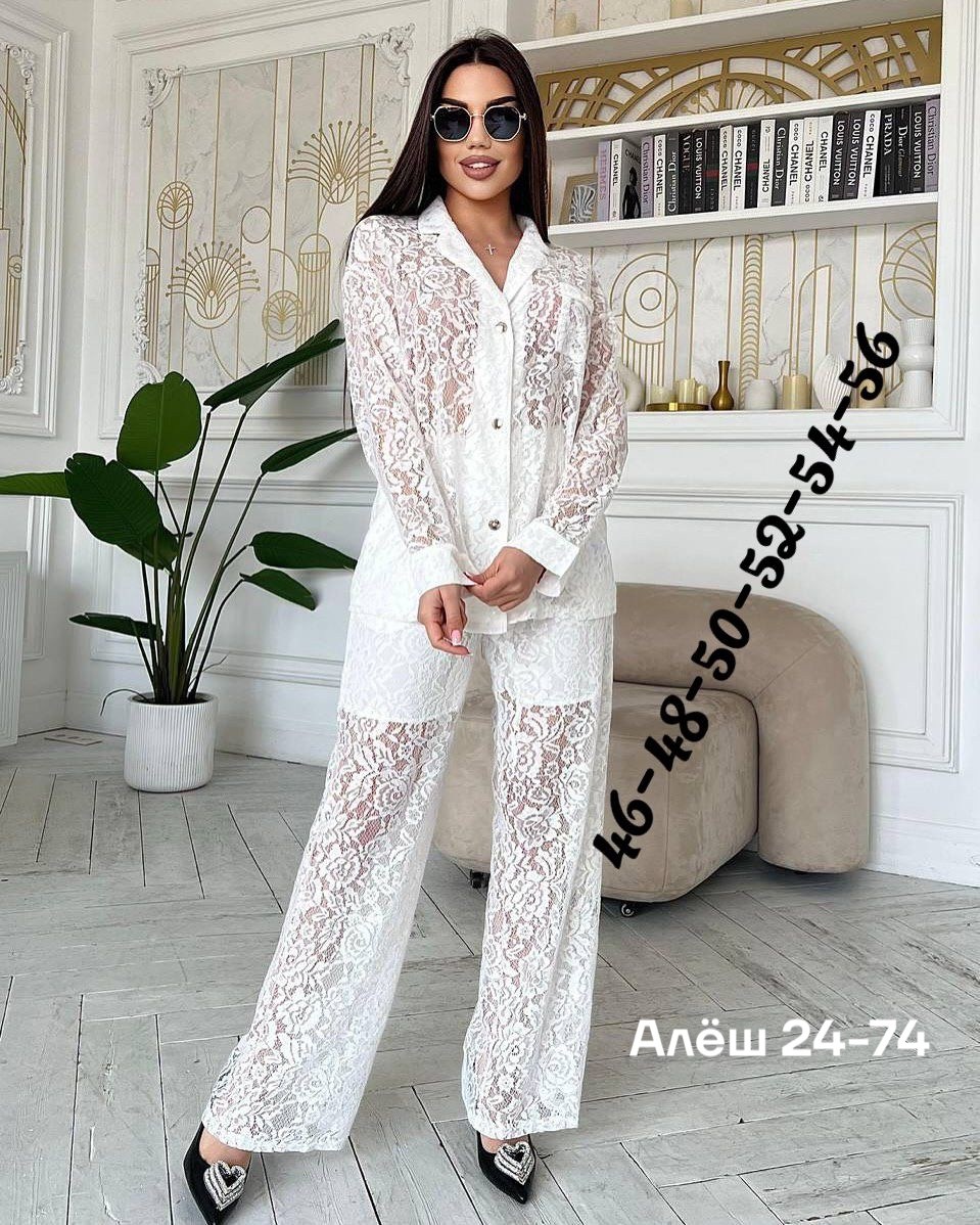 костюм двойка гипюр,костюм гипюровый брючный,брючный костюм с кружевным,костюм кружевной брючный havadi,женский костюм двойка гипюр