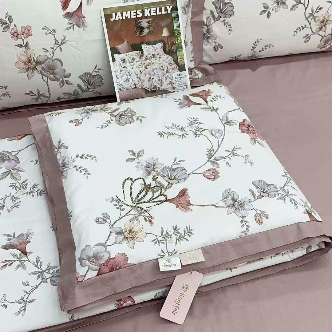 комплект постельного белья с готовыми одеялами,комплект постельного белья с одеялом santfair,постельное белье ,семейный комплект постельного белья с готовым,постельного белья