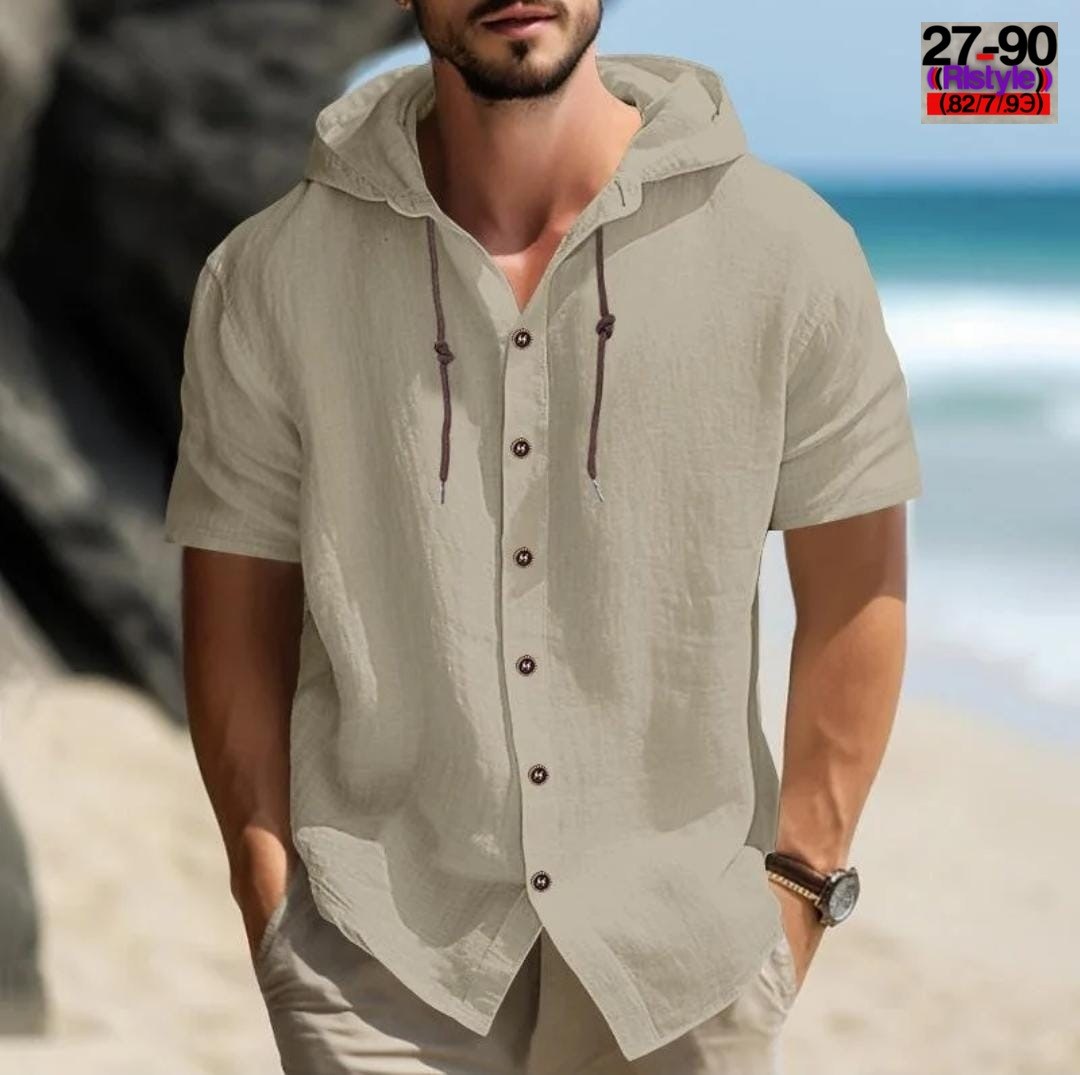 рубашка с капюшоном,летние рубашки,рубашка мужская с капюшоном,рубашка мужская белая,мужская льняная рубашка