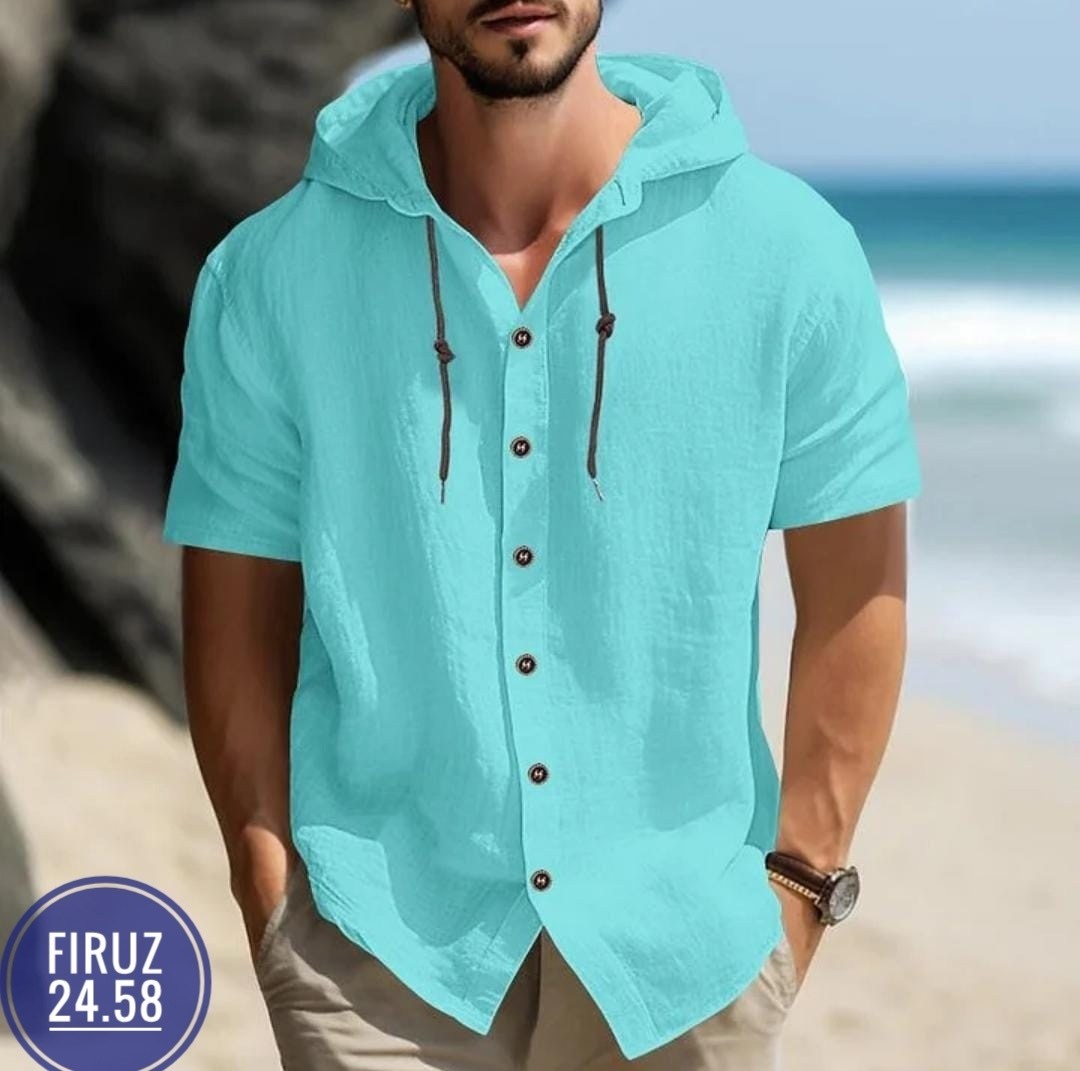 рубашка с капюшоном,рубашка с капюшоном мужская,повседневная рубашка,летние рубашки,футболка с капюшоном мужская