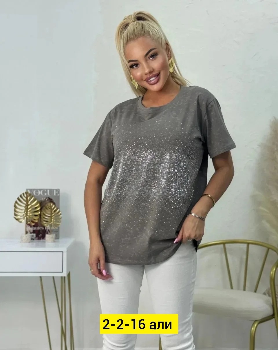 футболка оверсайз со стразам,футболки женская,футболка со стразами,футболка женская со стразами,женская трикотажная футболка