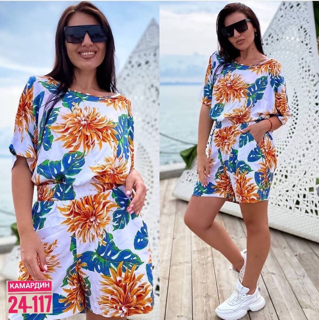 женский костюм летний,летние костюмы,женские комбинезоны,женские костюмы,комбинезон с принтом