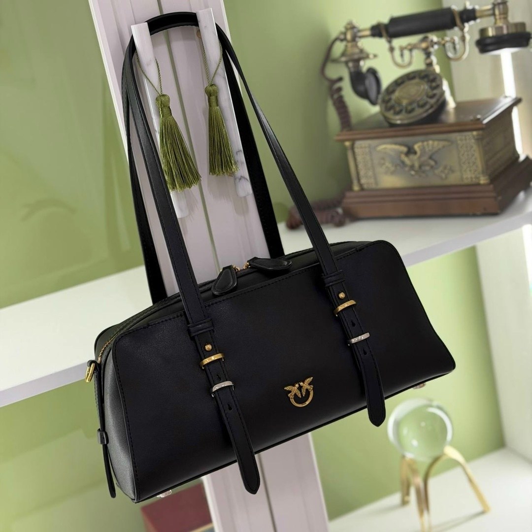 сумка pinko,женская сумка pinko,кожаная сумка,черная кожаная сумка,женская сумка тоут