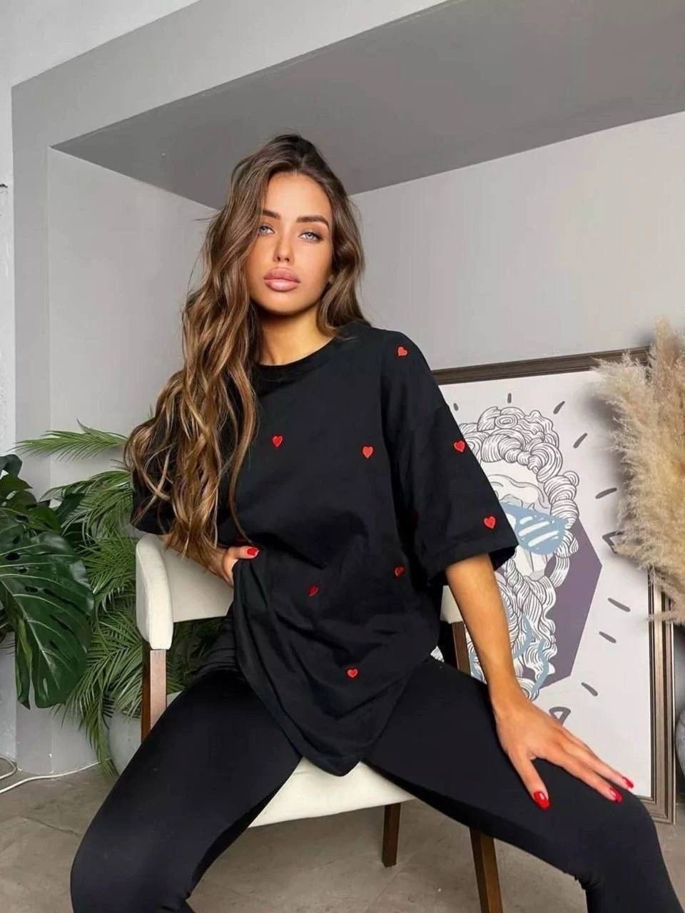 футболки оверсайз женские,футболки оверсайз,футболка оверсайз с принтом сердце fashion_style 221946500,футболки оверсайз с принтами,женская футболка