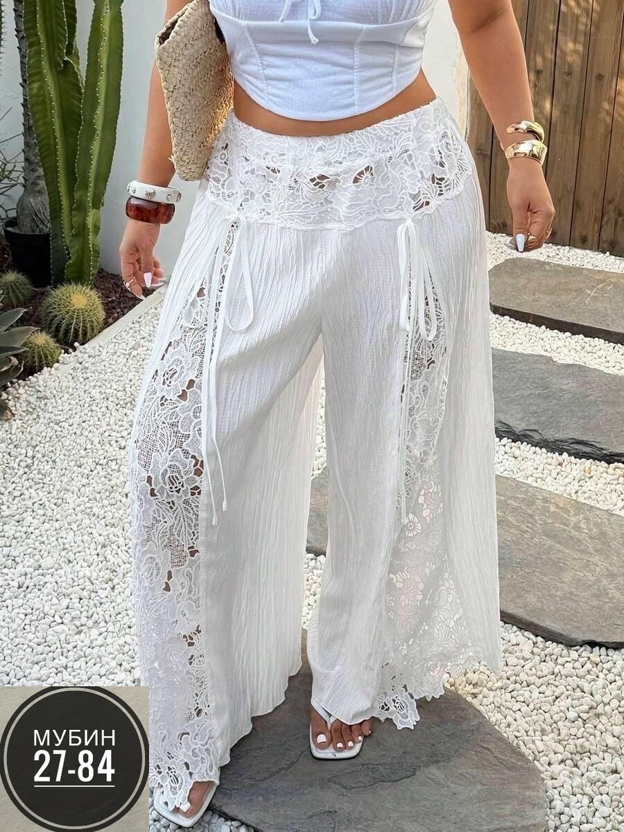 кружевные брюки,пляжные брюки,женские широкие брюки,летние брюки,широкие брюки