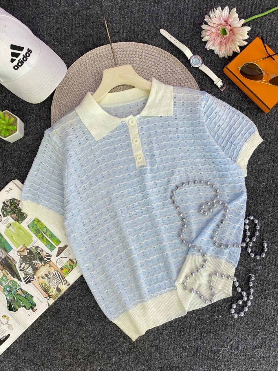 женская кофта,кофта поло,кофточка,женская футболка-поло с коротким рукавом голубая кофта vi&so 477159029,вязаная рубашка