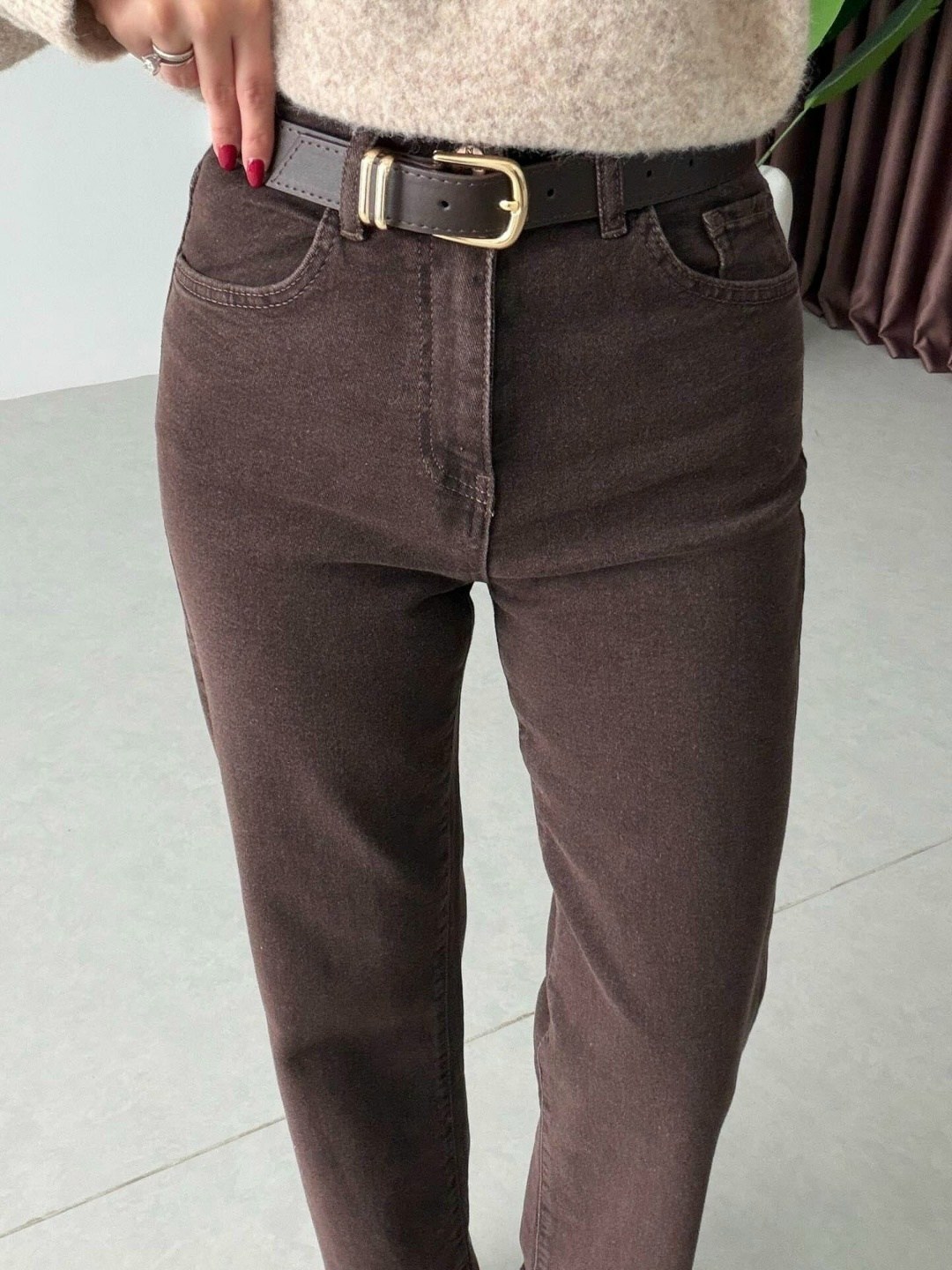 джинсы стильные,брюки джинсы,женские брюки,коричневые джинсы широкие,коричневые джинсы