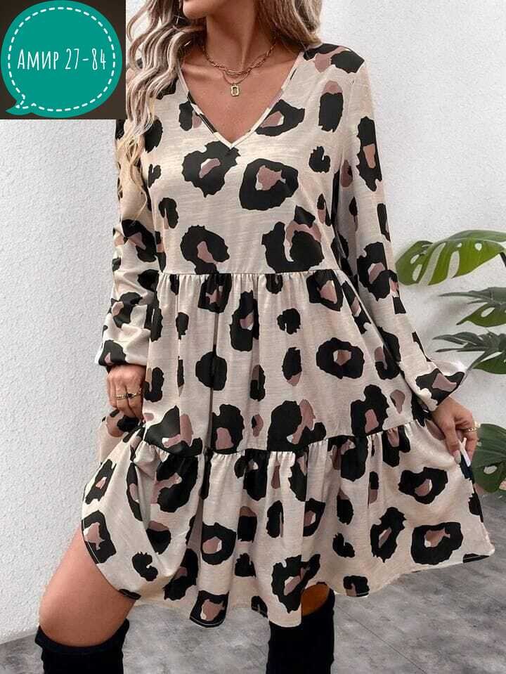 платье с леопардовым принтом,платье стильное,шифоновое леопардовое платье,стильное женское платье,платье женской
