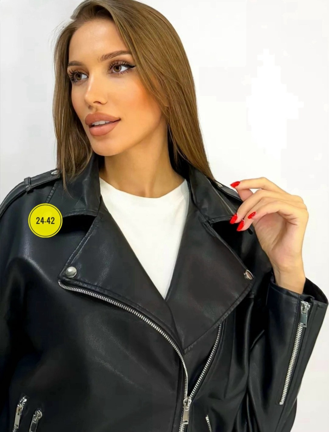 куртка косуха h&f b женская оверсайз арт: 28918766,куртка косуха,куртка кожаная косуха oversize,женская куртка кожаная косуха,куртка кожаная женская