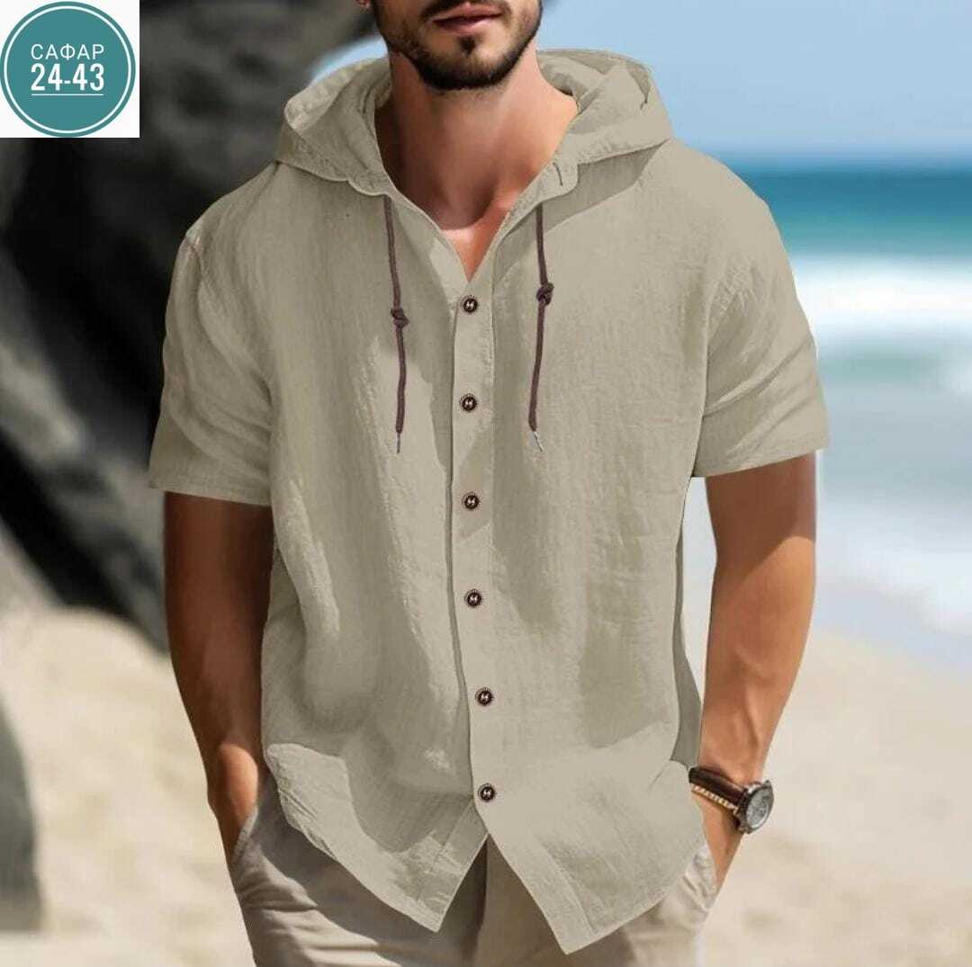 рубашка с капюшоном,мужская повседневная рубашка,повседневная рубашка,летние рубашки,мужская льняная рубашка