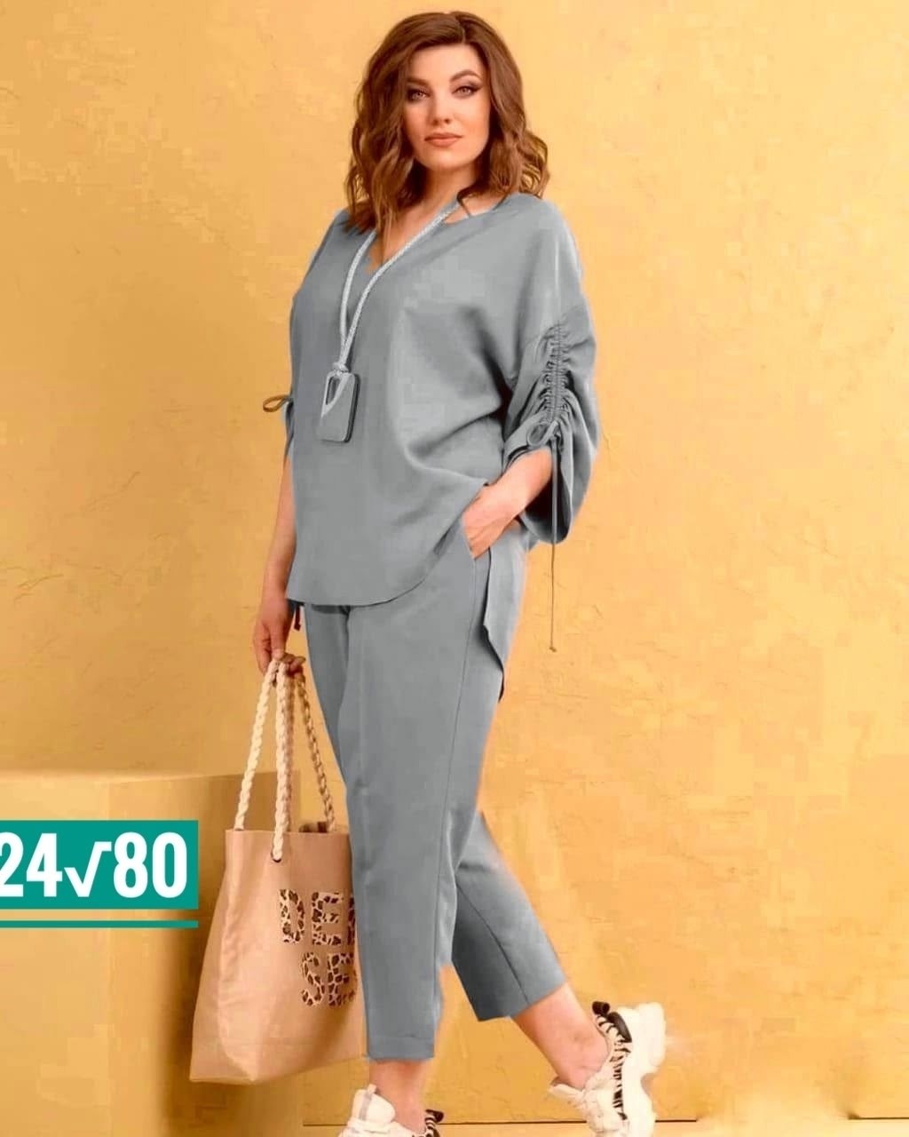 женский костюм lakona 1367 лен,женские костюмы,брючные костюмы женские, брючные костюмы женские больших размеров,женские костюмы больших размеров