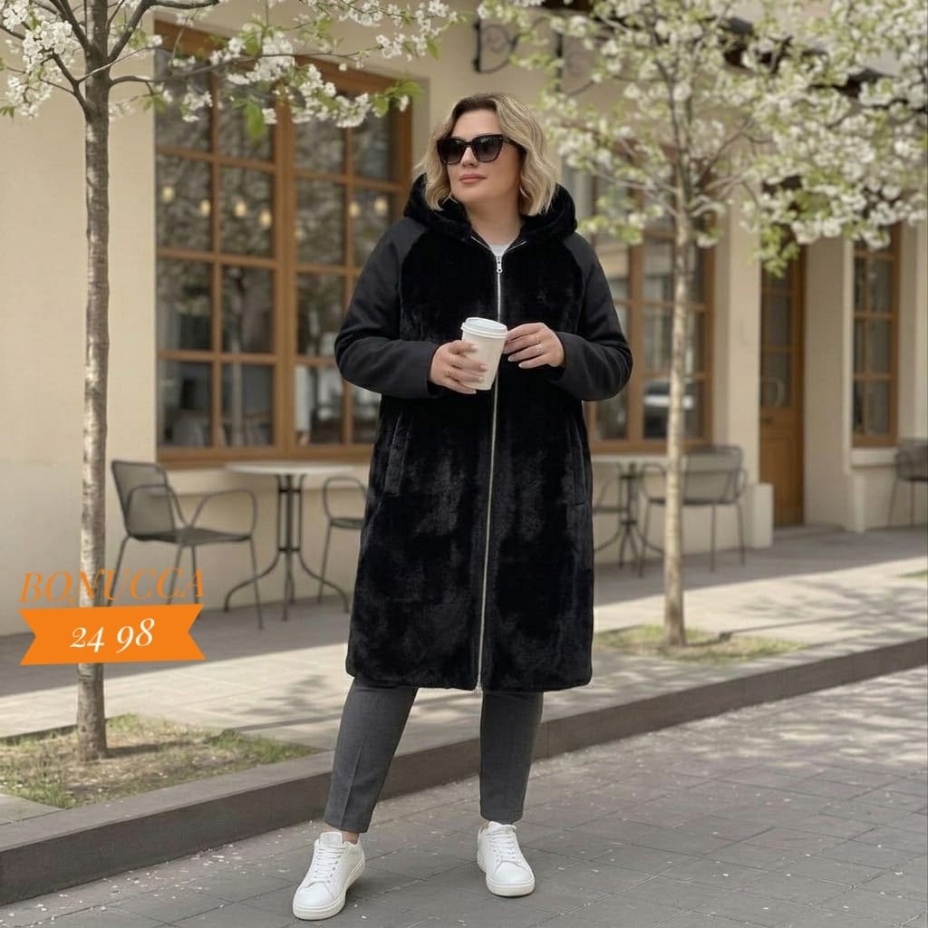 комбинированное пальто,пальто женское больших размеров,стильное пальто,пальто меховое,пальто женские