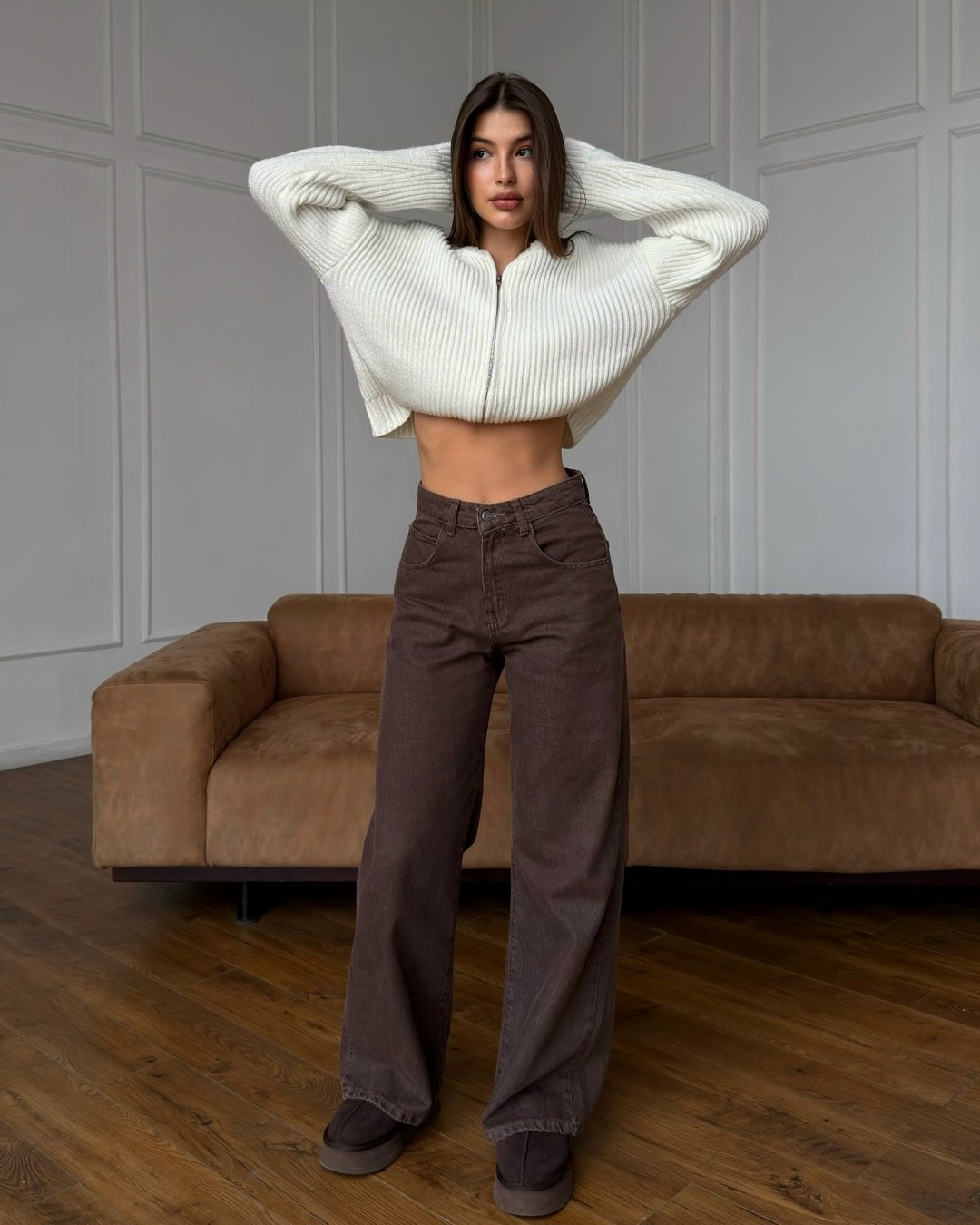 джинсы стильные,брюки джинсы,женские брюки,коричневые джинсы широкие,коричневые джинсы