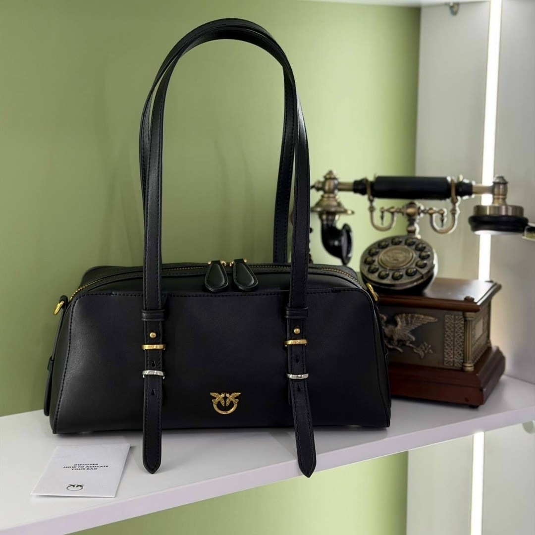 сумка pinko,женская сумка pinko,кожаная сумка,черная кожаная сумка,женская сумка тоут