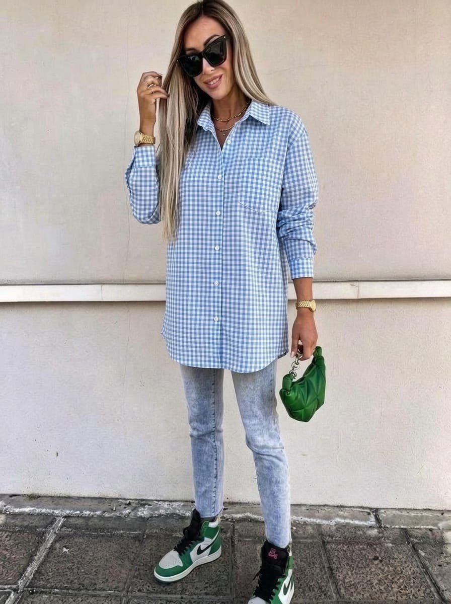 рубашка в клетку оверсайз женская,женская рубашка,рубашка в клетку,клетчатая рубашка,рубашка повседневная