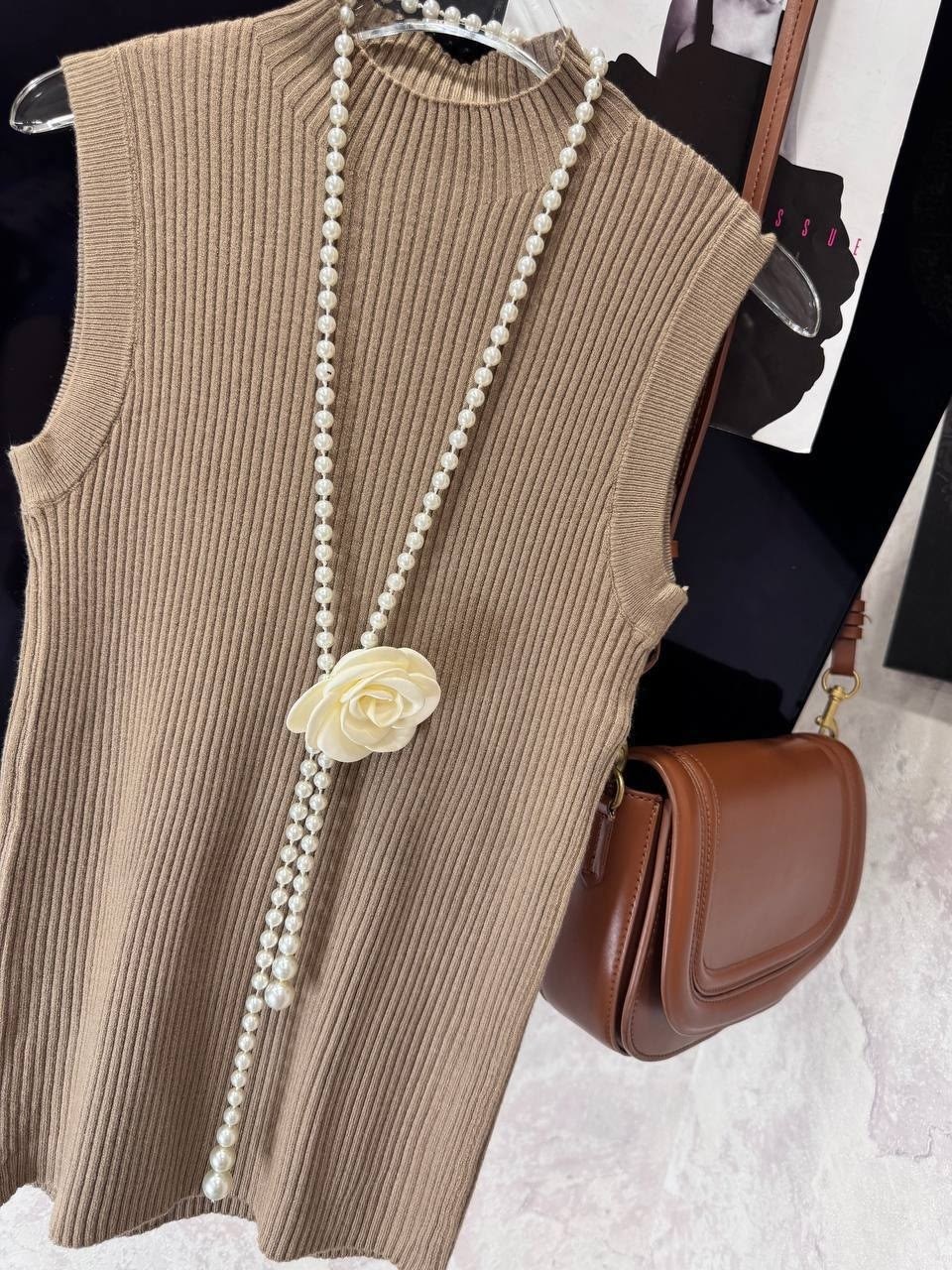 женский вязаный жилет с круглым вырезом без рукавов, декор из искусственного жемчуга,жилет женская вязаная,жилет вязаный,жилет для женщин,трикотажный жилет