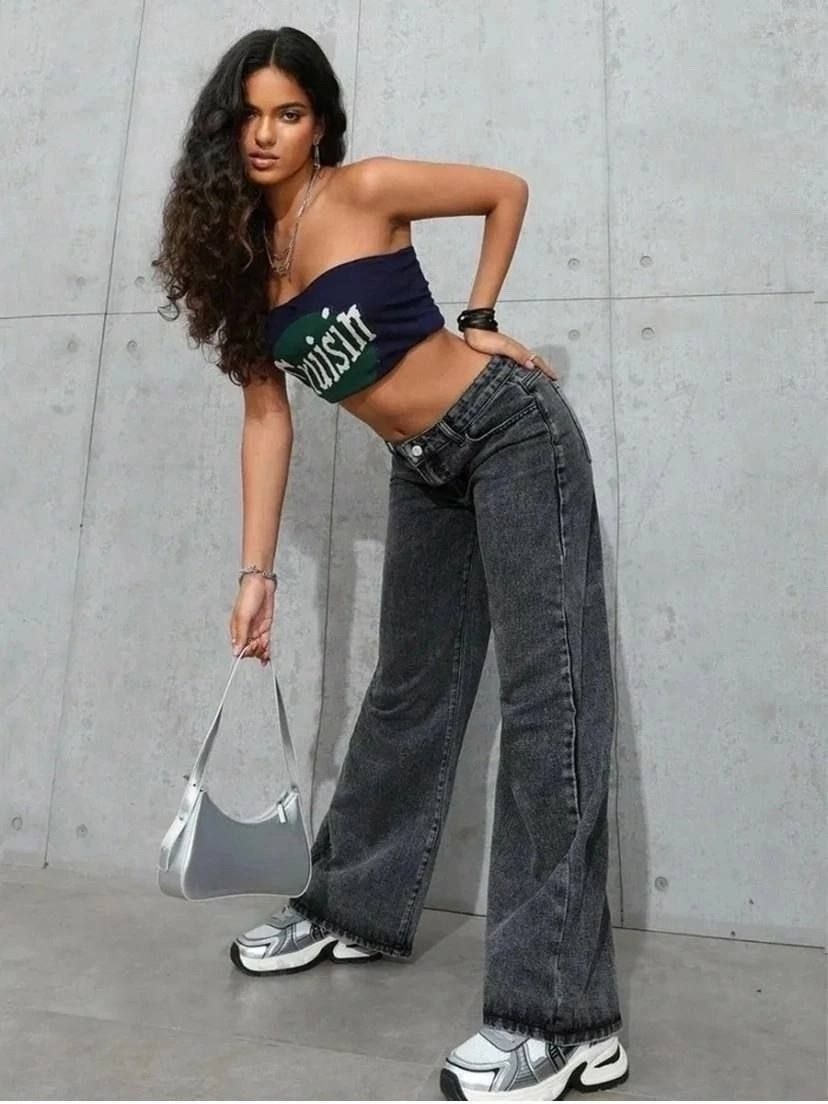 джинсы клеш широкие с высокий посадкой,джинсы-палаццо,женские широкие джинсы,джинсы,джинсы клеш широкие с высокий посадкой арт. 11302382