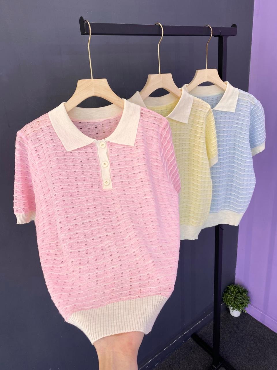 женская кофта,кофта поло,кофточка,женская футболка-поло с коротким рукавом голубая кофта vi&so 477159029,вязаная рубашка