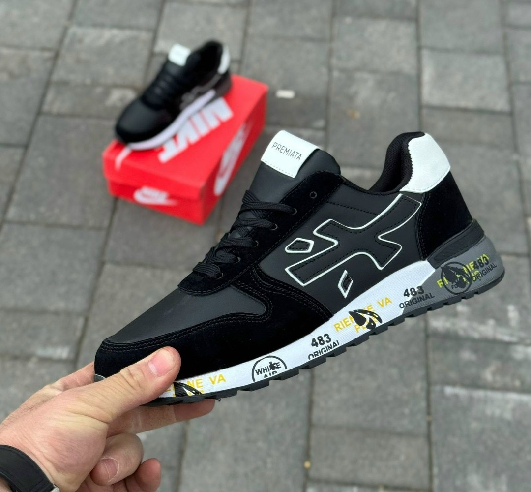 мужские кроссовки premiata,premiata кроссовки,premiata 483 оригинал,кроссовки premiatа,кроссовки premiata mick 483 комбинированные черные