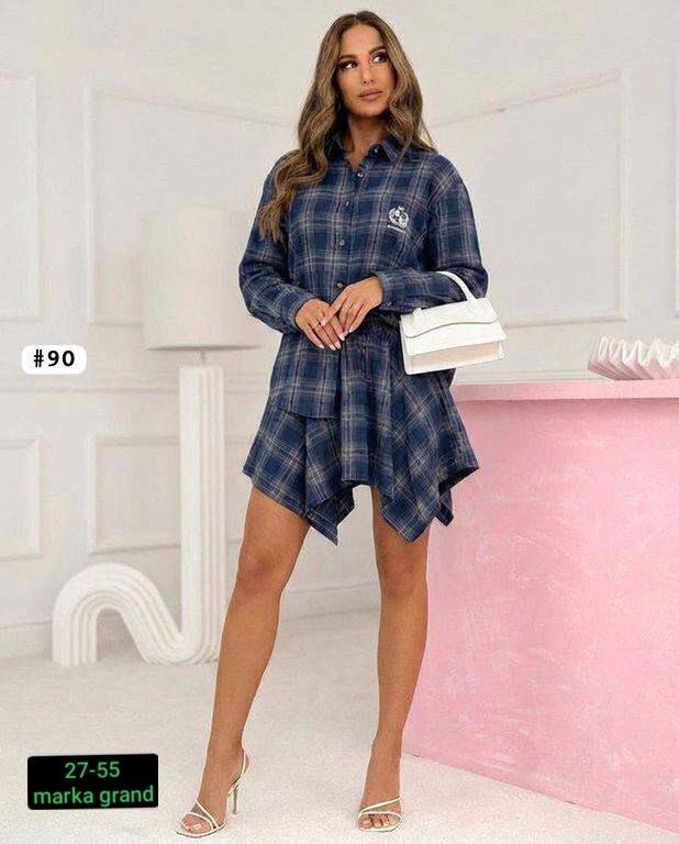 платье рубашка в клетку,костюм с юбкой и рубашкой,костюм с юбкой в клетку,платья в клетку,костюм в клетку