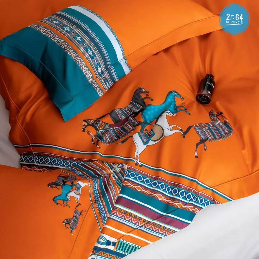 комплект постельного белья hermes,постельное белье гермес,постельное белье эрмес,комплект постельного белья,постельное белье эрмес евро