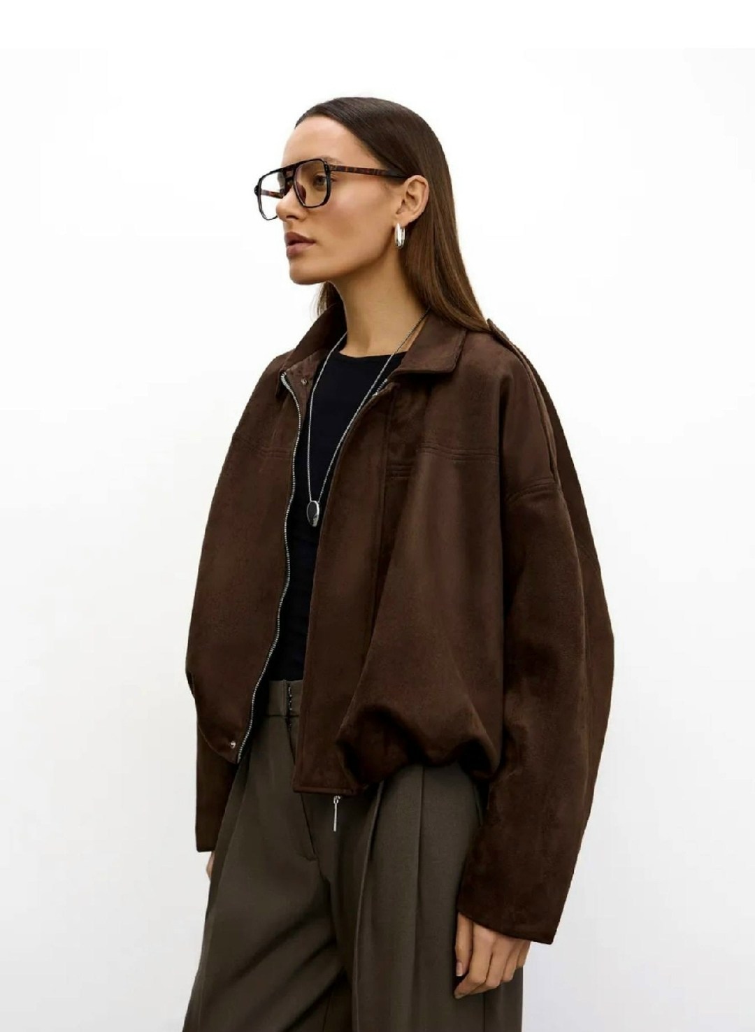 куртка бомбер,бомбер кожаный оверсайз ayonx,куртка оверсайз,коричневая куртка,бомбер куртка оверсайз