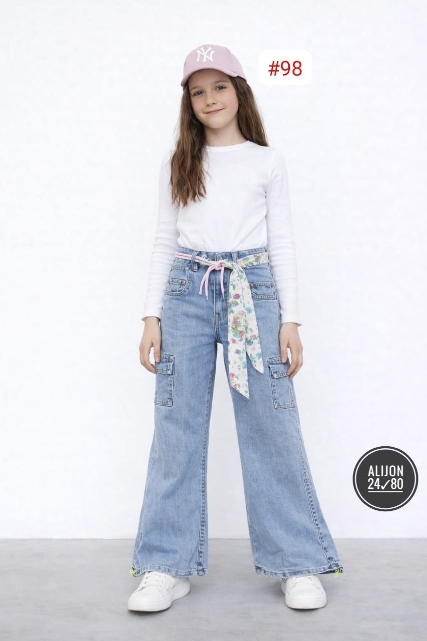 джинсы палаццо для девочек,джинсы для девочки,джинсы широкие,blue girls & teens girl wide leg elastic waist pocket jeans,джинсы палаццо
