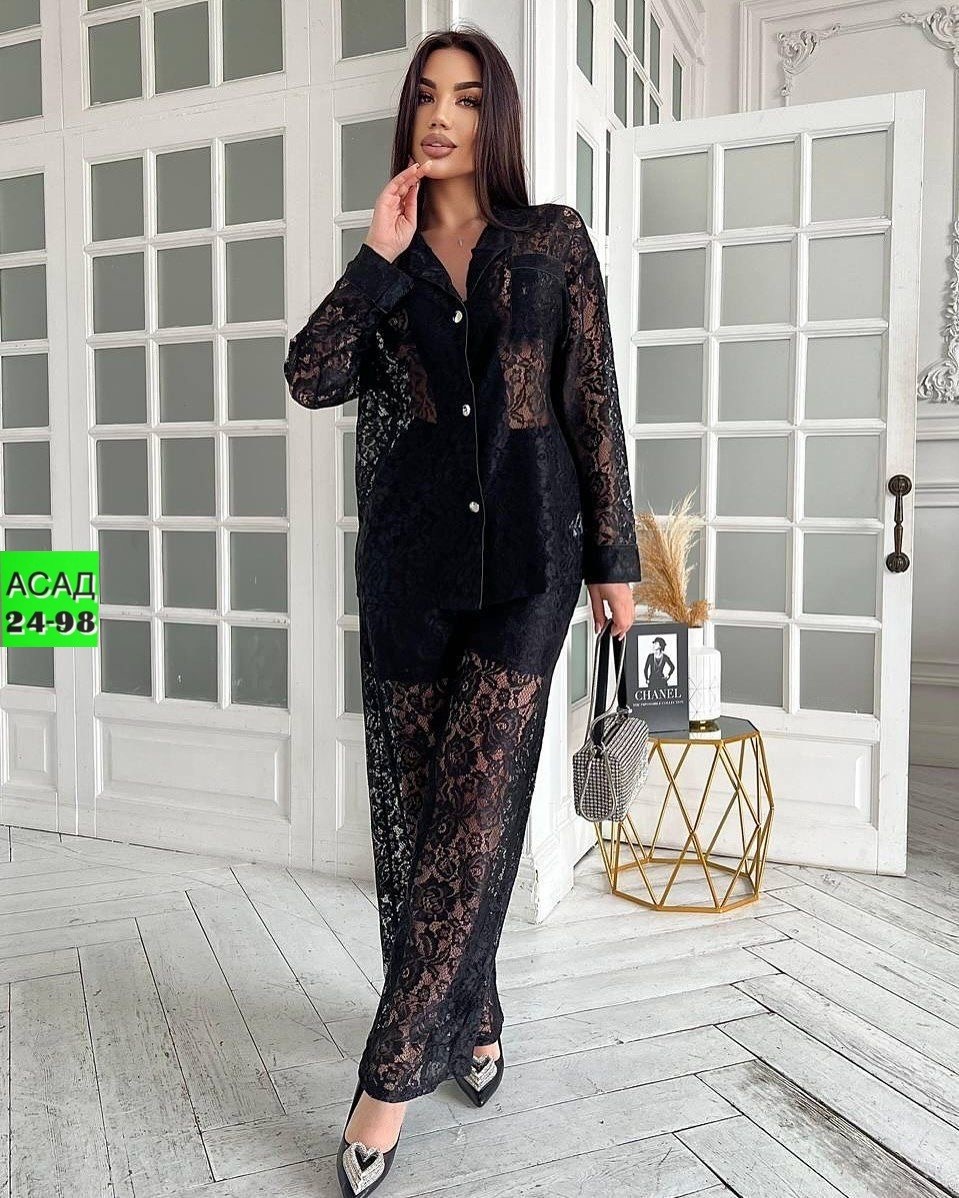 костюм двойка гипюр,костюм кружевной брючный с поясом гипюр emberens,брючный костюм,женский костюм двойка гипюр,гипюровый костюм