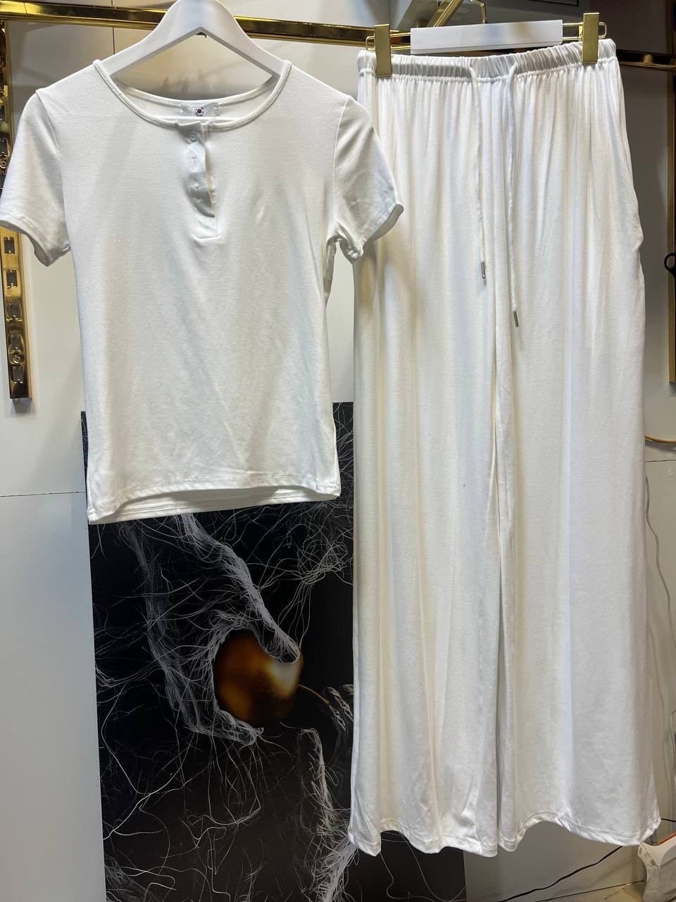 брючный костюм,брюки комплект,широкие брюки,брючный комплект,брюки с широкими штанинами