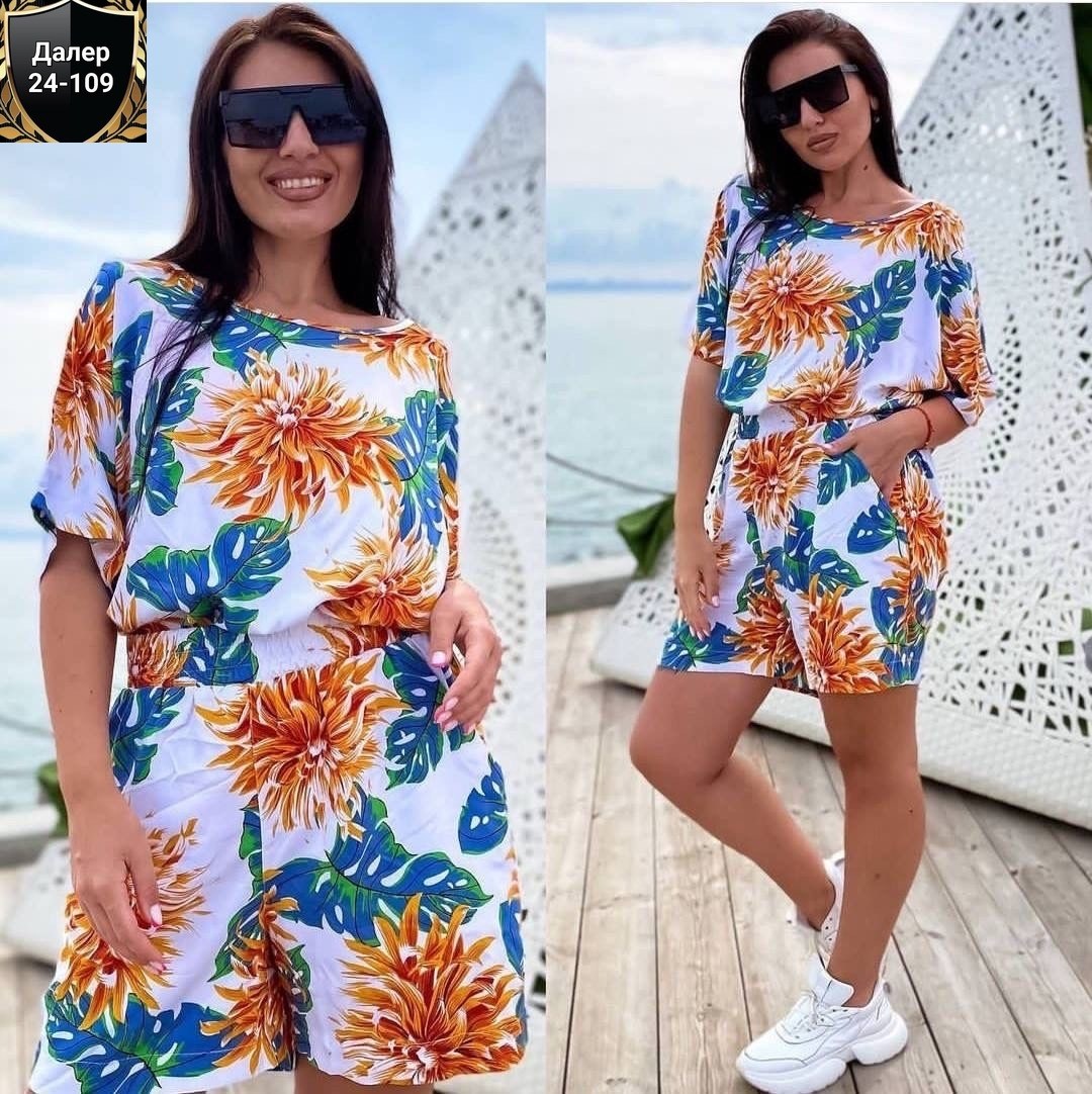 комбинезон с принтом,летние костюмы,женские комбинезоны,женский костюм летний,женский летний комбинезон