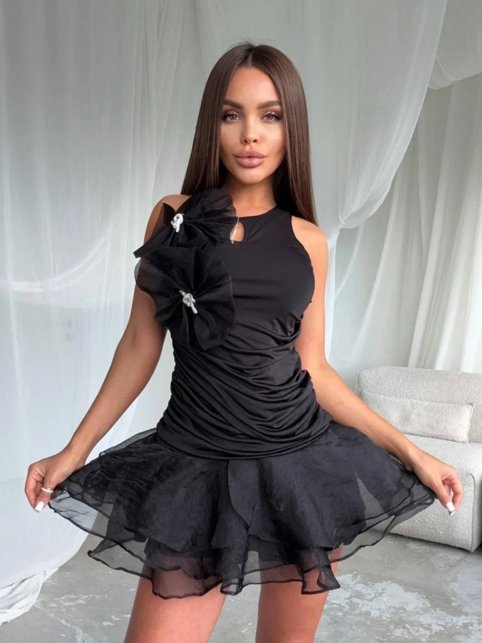 нарядное платье,платье короткие,платья для выпускного,платье,платье с оборками