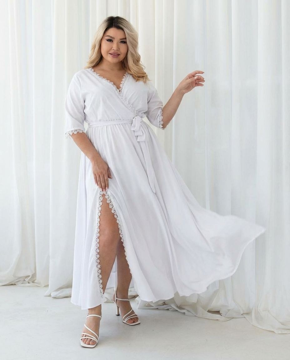 пеньюар для невесты,платья для толстых,платья для полных,свадебный пеньюар,халат женский