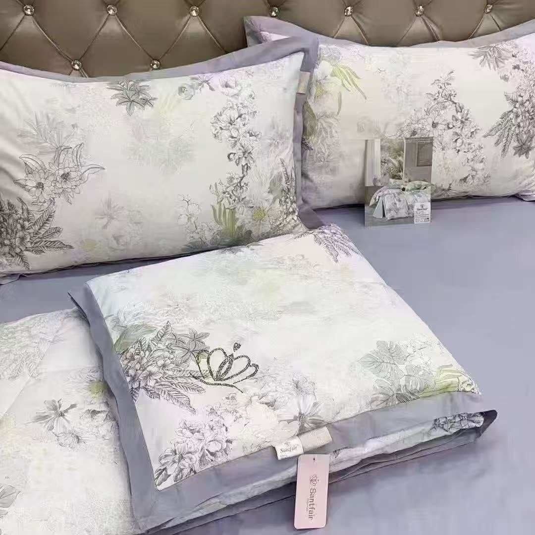 комплект постельного белья с готовыми одеялами,комплект постельного белья с одеялом santfair,постельное белье ,семейный комплект постельного белья с готовым,постельного белья