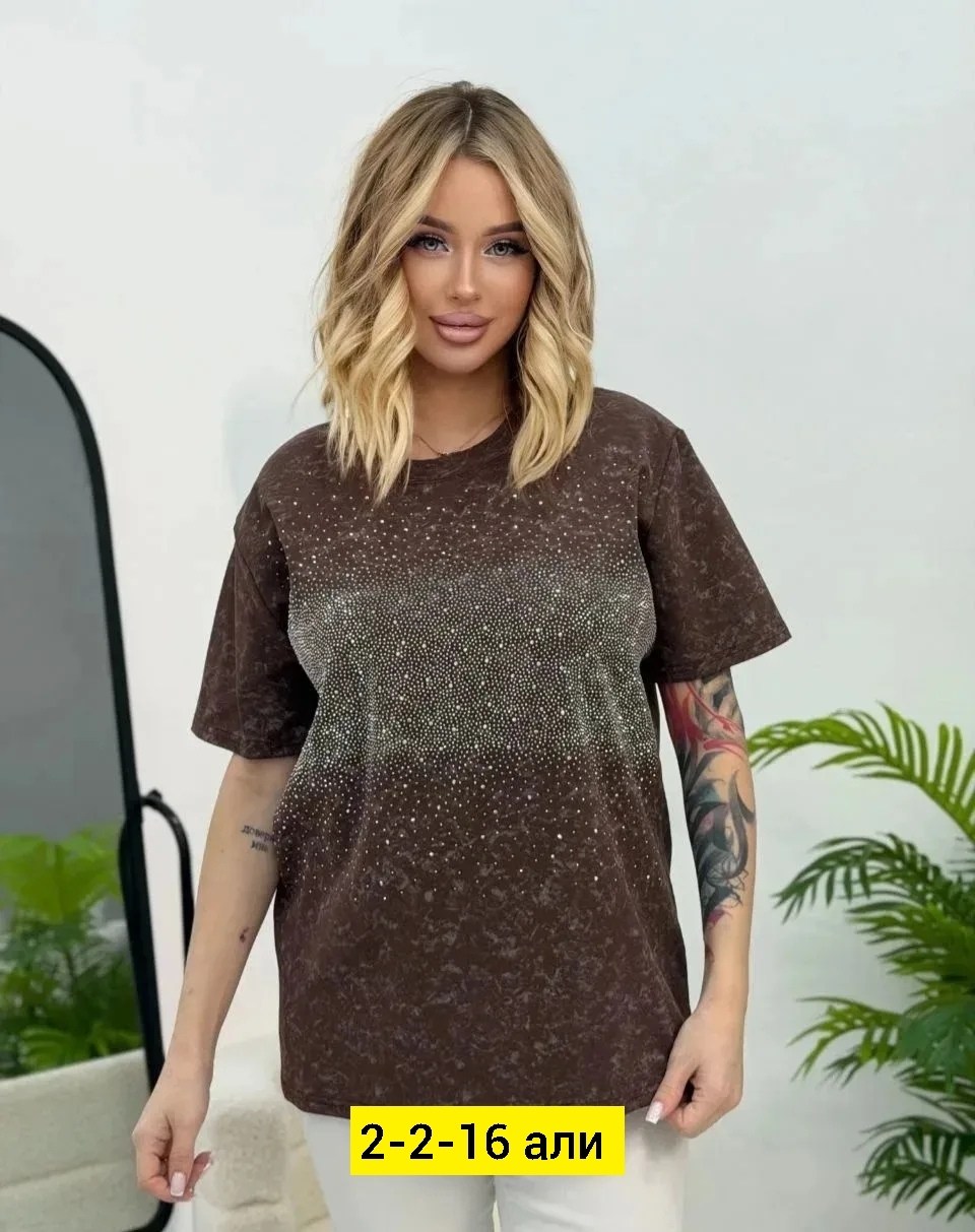 футболка оверсайз со стразам,футболки женская,футболка со стразами,футболка женская со стразами,женская трикотажная футболка