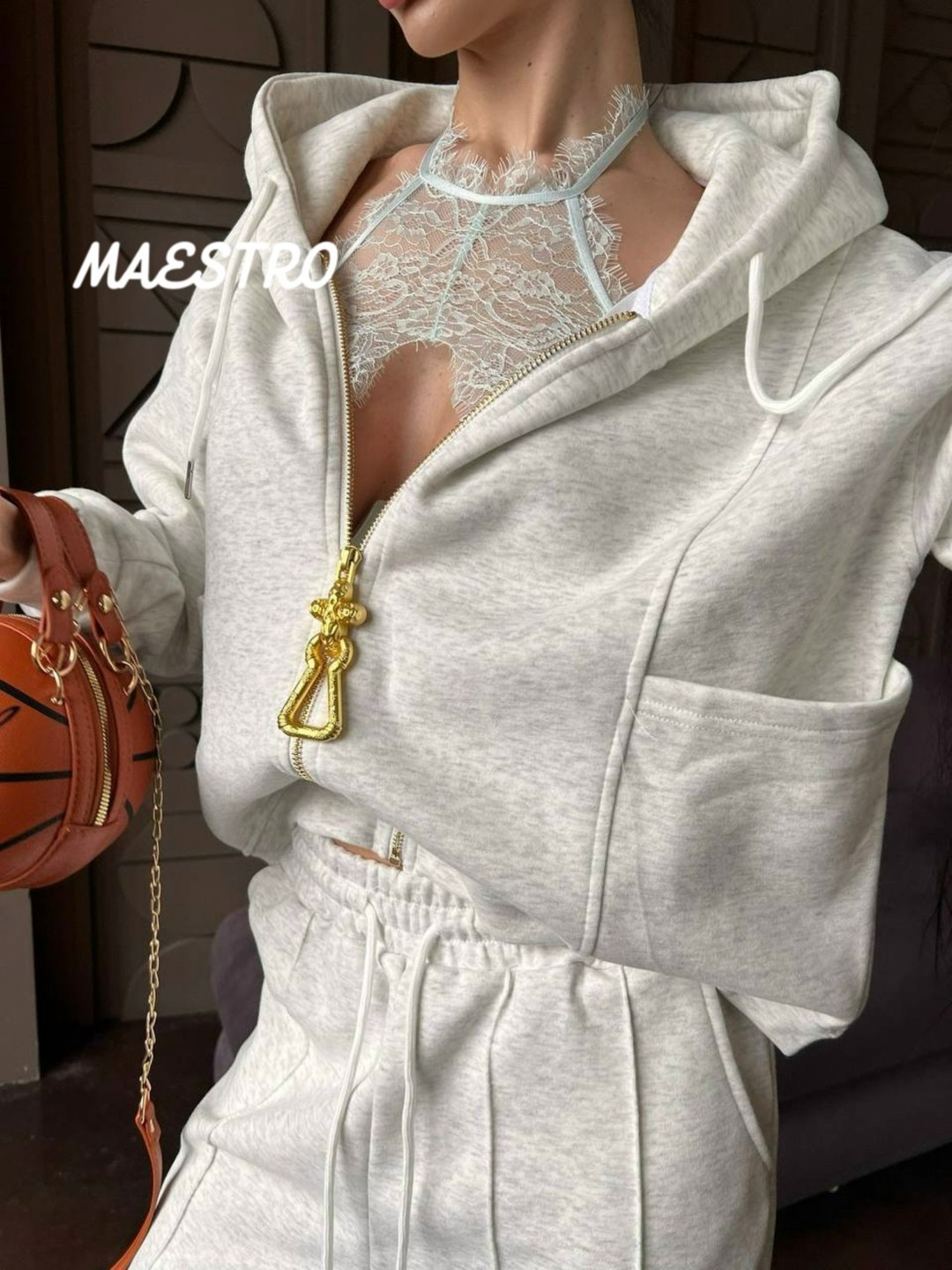 спортивный костюм женский,cпортивный костюм женский на флисе,костюм спортивный,женские костюмы,стильный серый спортивный костюм на молнии с корсетным верхом