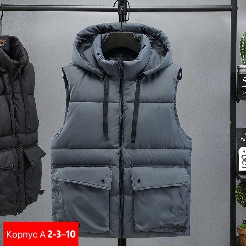 мужской жилет с капюшоном,жилет с капюшоном,жилетка повседневная,жилет,жилет повседневный