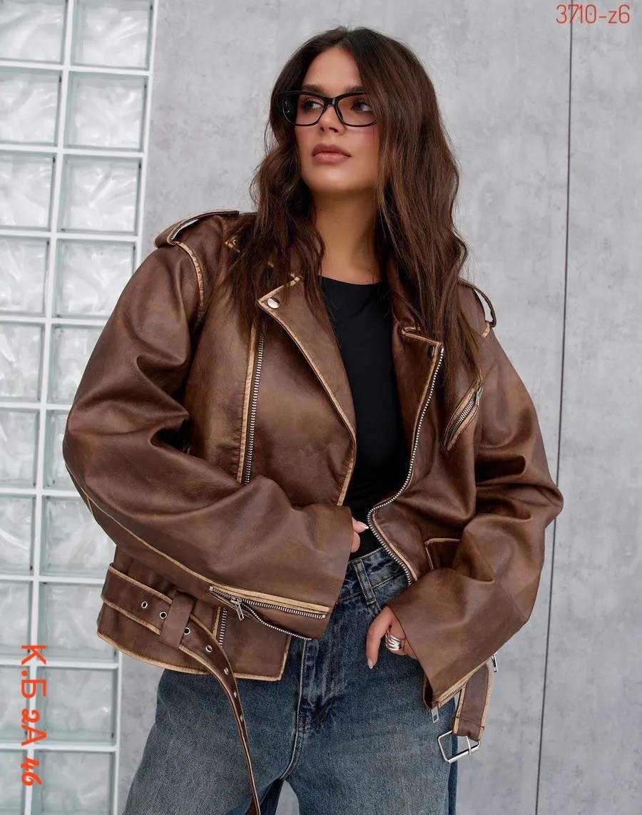 косуха коричневая оверсайз винтажная кожаная куртка aftfbasic,косуха коричневая оверсайз винтажная кожаная куртка aftfbasic 206679483,кожаная куртка косуха коричневая женская,косуха кожаная куртка ове
