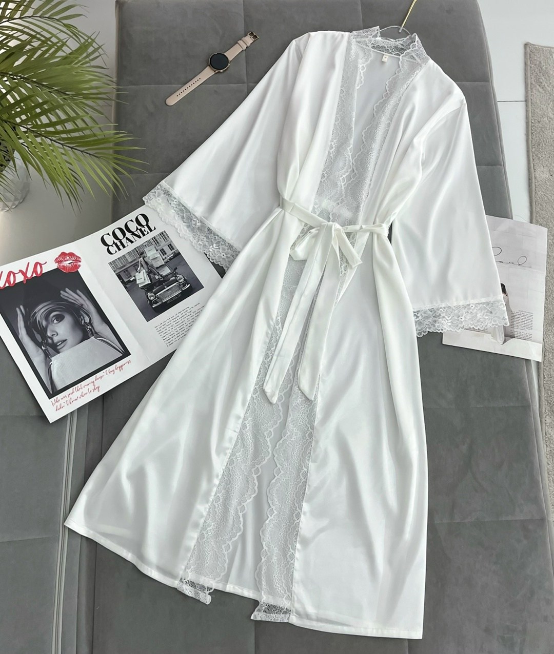 шелковый халат,женский халат,длинный халат,кружевной халат,халат пеньюар