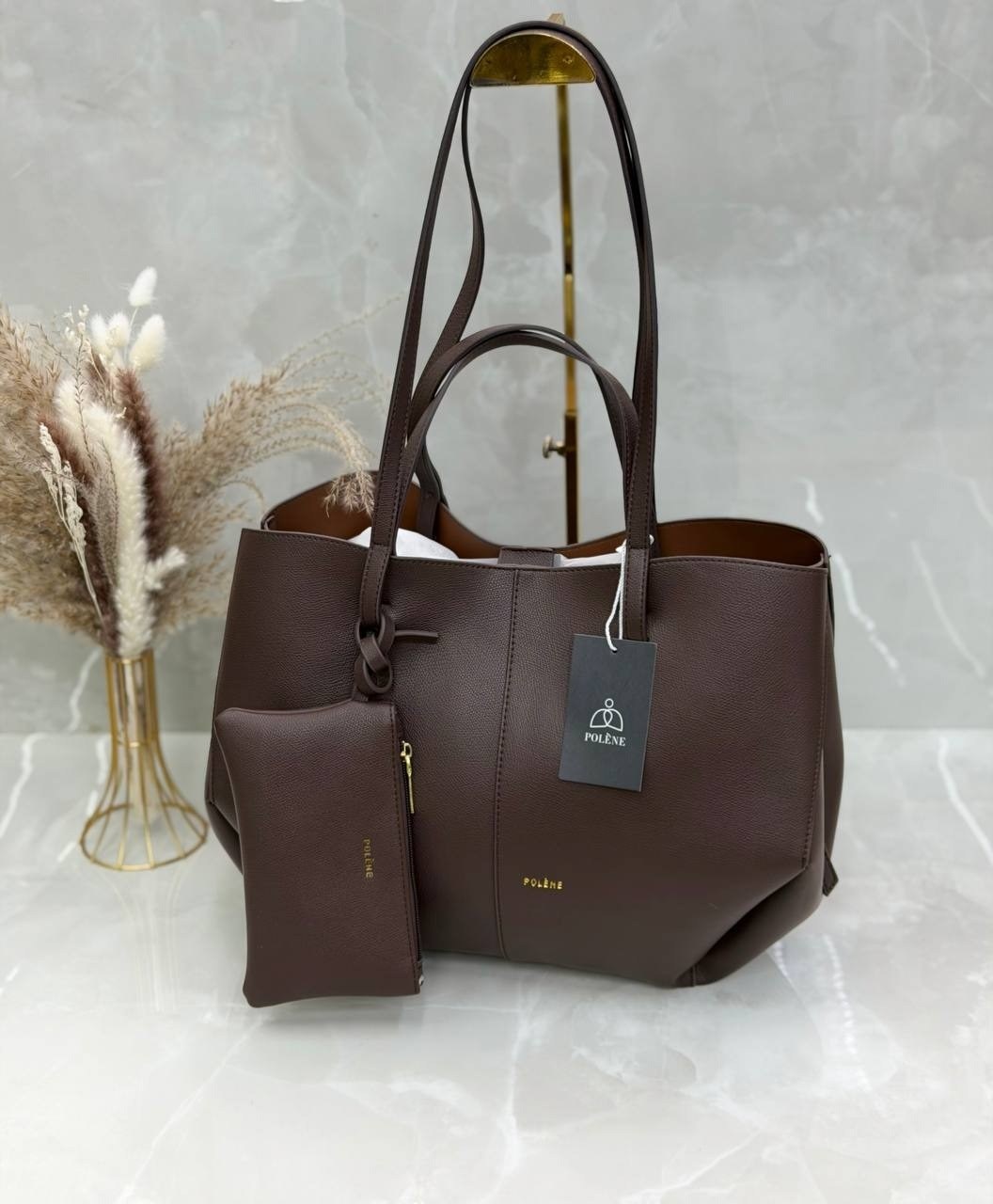 сумка женская polene cyme mini черная с ручками,сумка женская,сумка polene,сумка polene из натуральной кожи,сумка