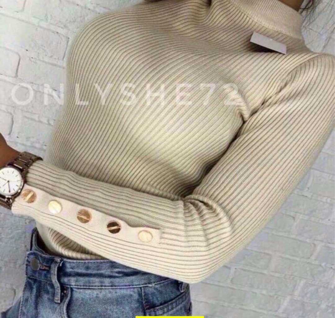 женская водолазка лапша,водолазка с пуговицами на рукаве,женский свитер водолазка с металлическими пуговицами,кофта,водолазка женская