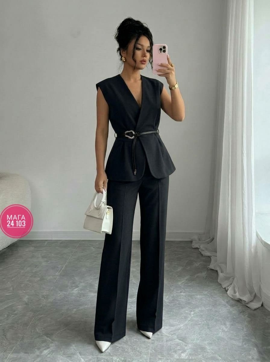 брючный костюм,женский брючный костюм,костюм с брюками,брючный костюм с жилетом,белый брючный костюм