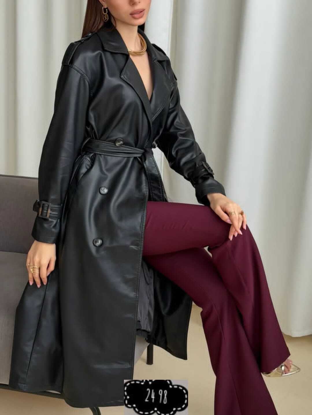 тренч кожаный длинный плащ popova.collection,плащ тренч кожаный,тренч кожаный длинный плащ emberens,плащ тренч женский 46 48,тренч кожаный длинный плащ popova.collection 261685828