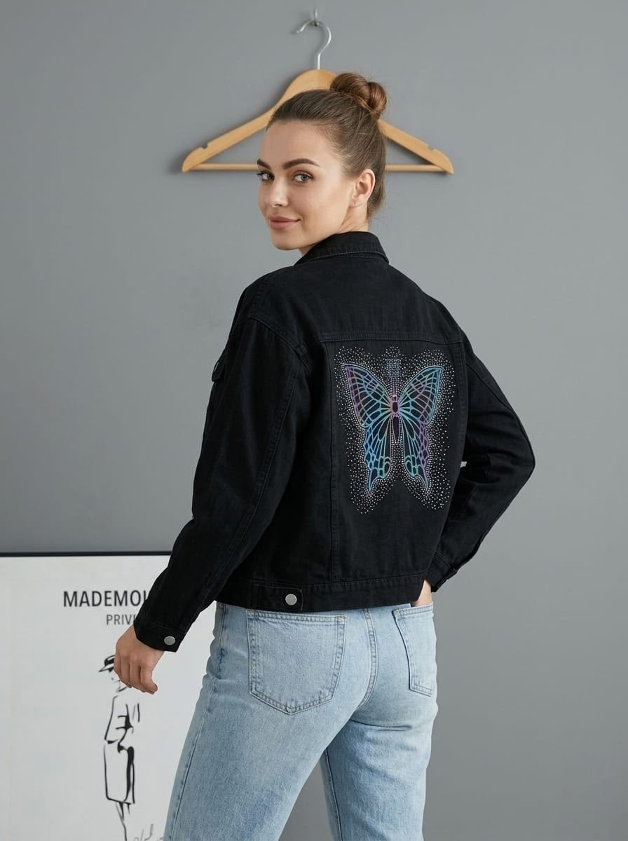 женские джинсовые куртки,джинсовая куртка,женская джинсовая куртка с вышивкой,свободная джинсовая куртка,джинсовка куртка джинсовая